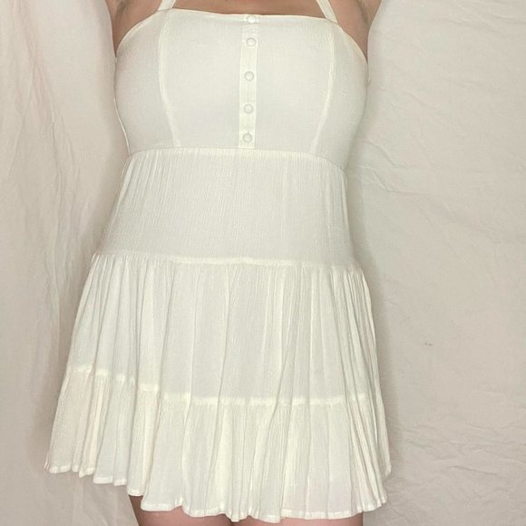 Forever 21 Flowy White/Cream Button Detail Tank Dress - Picture 1 of 4